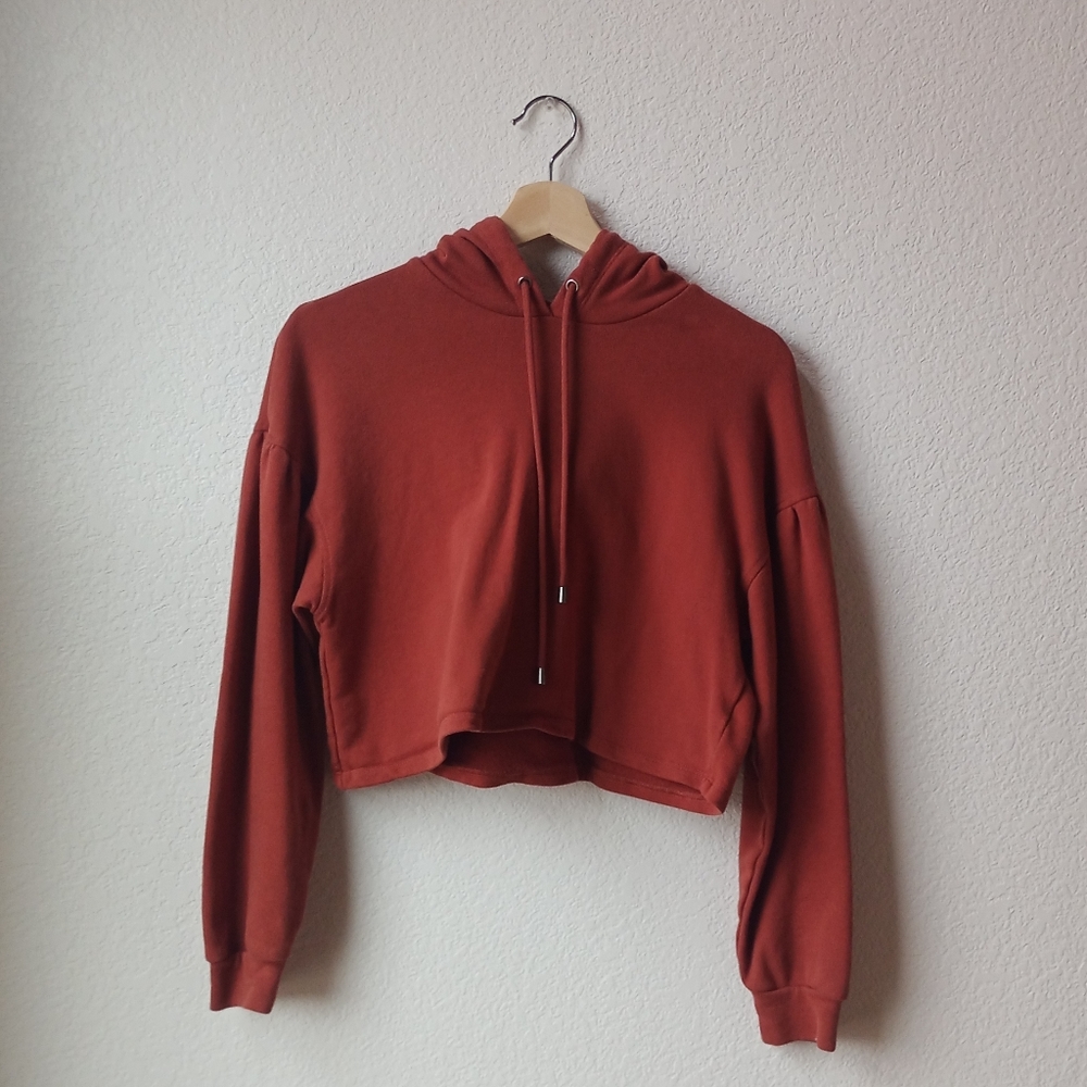 Wild Fable s Red Orange Cropped Hoodie